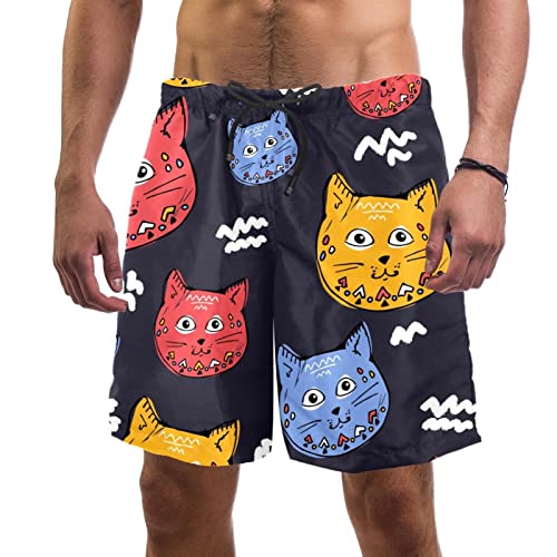 Fini le maillot mouillé avec le short plage hommes JDEZ chat