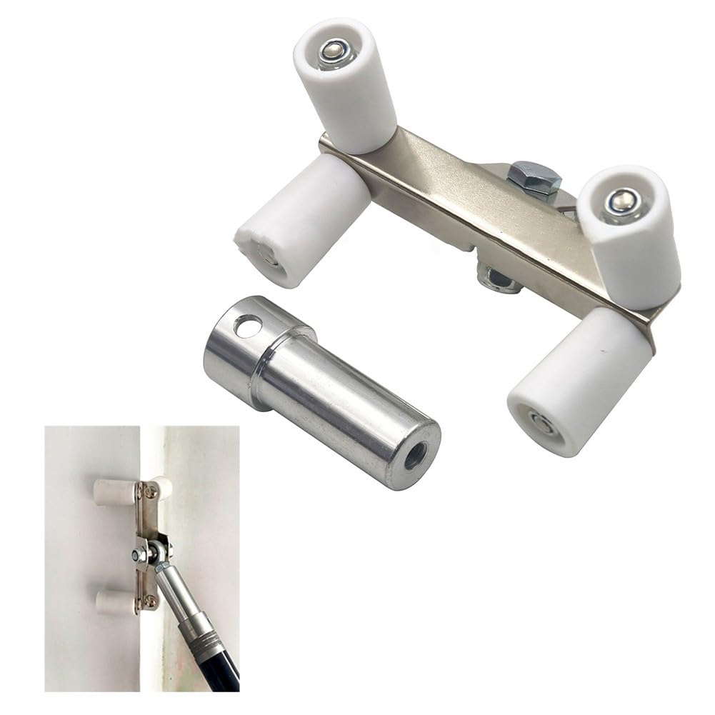 Rullo angolare esterno, 16 cm, doppio rullo di carta, strumento in acciaio inox per levigare stucco per cartongesso sugli angoli delle pareti