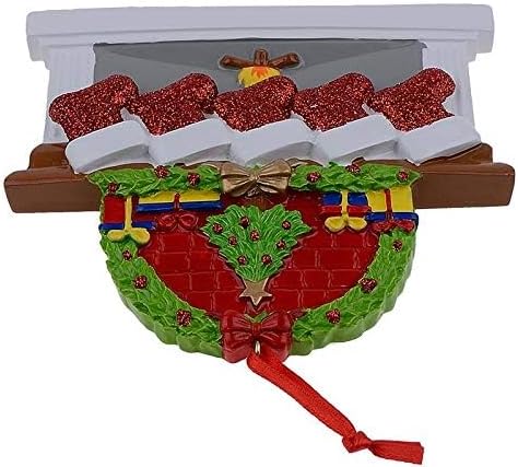 Miniatura 6 de Adorno familiar 2024 Adorno de medias para chimenea Adorno de Navidad personalizado para familia de 5 Decoración de árbol de Navidad 2024, regalo