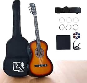 Violão Clássico Acústico 38” para Iniciantes - Kit Completo