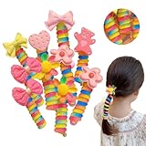 10Pcs Colorful Telephone Wire Hair Bands for Kids, Telephone Wire Hair Bands, Wear-Resistant Ponytail Holder for Women Girl Comfortable Phone Cord Hair Coils