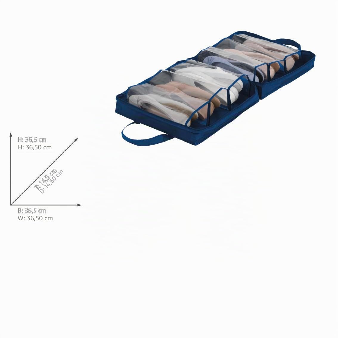 WENKO DIE BESSERE IDEE Borsa per Scarpe, Blu, Medio