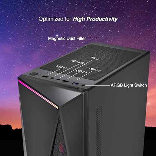 Image of FINGERS NovaRay Full ATX PC Cabinet with Dual Chamber Design, ARGB Lights, 3 x 12 cm Massive ARGB Fans for Superior Cooling & Performance, Toughened Glass Side Panel, Magnetic Dust Filter