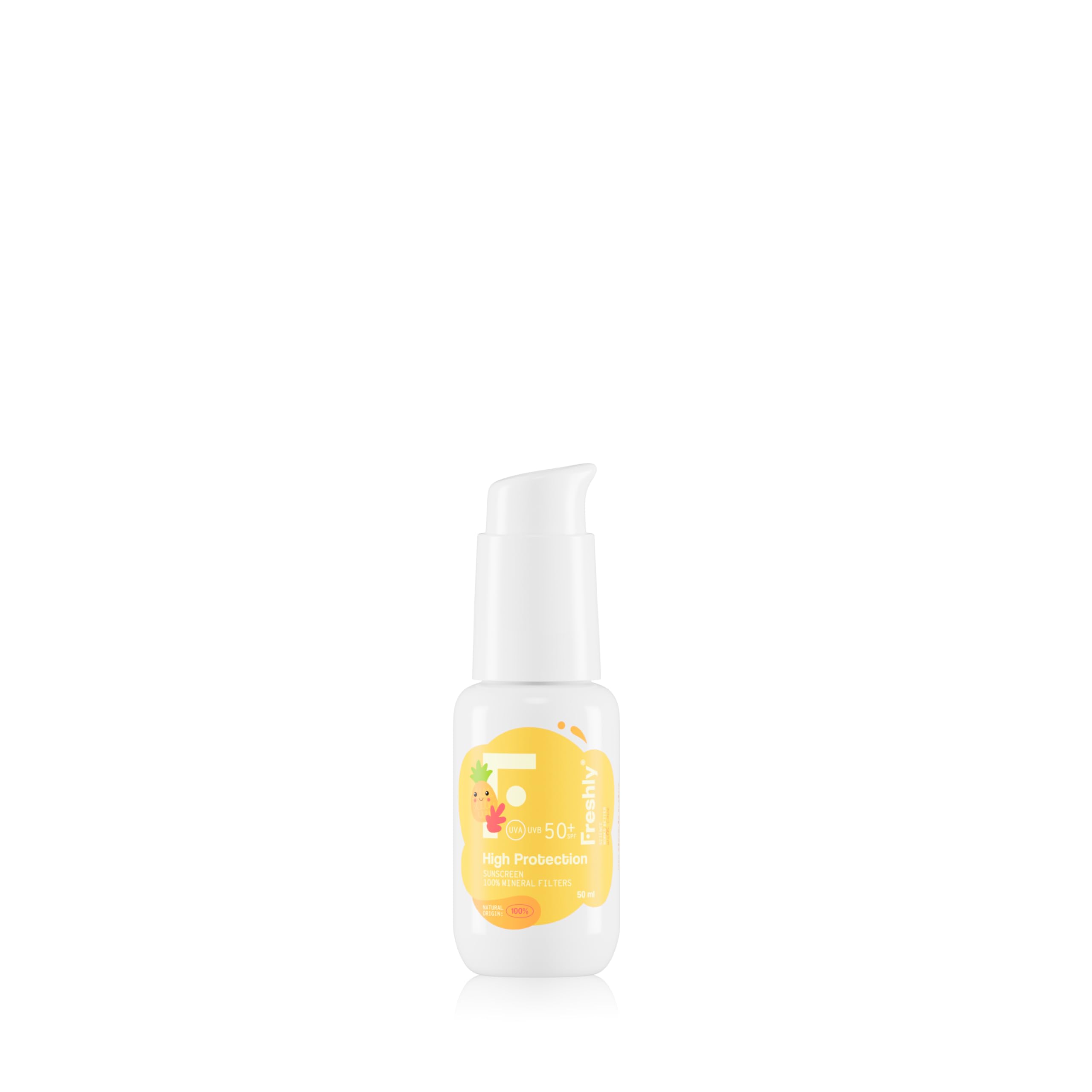 Freshly Kids Crema solar infantil con filtros físicos, apta para piel sensible, atópica y desde el primer día Kids Protection Sunscreen. 50ml