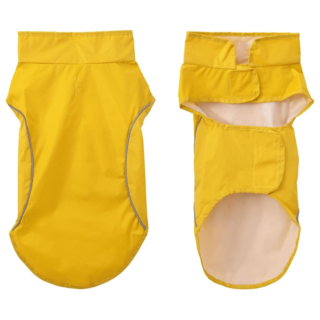 Impermeabile per cani, giallo, in poliestere, con strisce riflettenti e chiusura in , protezione impermeabile per cuccioli e cani di piccola taglia, taglia XXS, ideale per autunno, inverno e