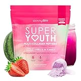 Skinnyfit - Super Youth Collagen For Women - Multi Collagen Peptides Powder - Probiotics, Fiber, Hyaluronic Acid - Non Gmo, Gluten Free, Sugar Free - Beauty - Strawberry Watermelon (28 Servings)