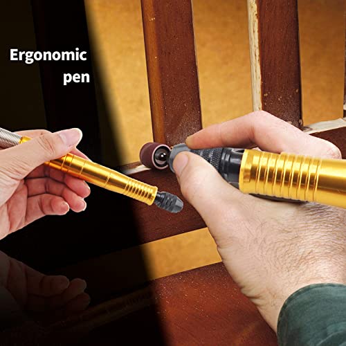 Jersvimc 1/8 Inch(3.175mm) Flex Shaft Adapter - Gold, Flexible Shaft Rotary Tool Attachment Power Cable Drill Chuck Extension for Grinder