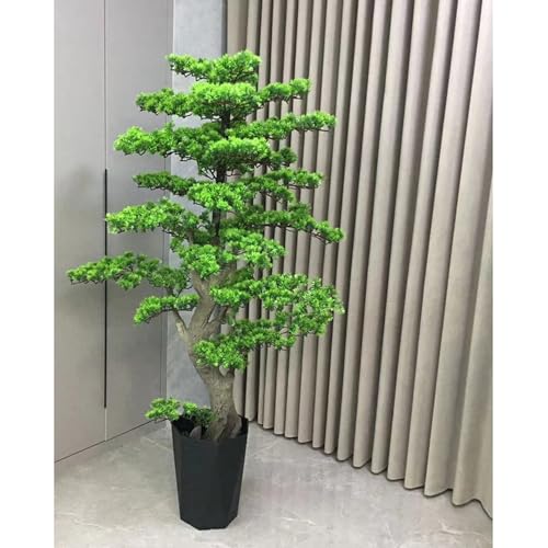 HWQFM フェイクグリーン 松 造花 人工植物 観葉植物 盆栽 鉢植え インテリア 鉢付き おしゃれ ホーム 結婚式 新築祝い 160cm 大型人工ツリー 緑 グリーン 癒し 植木 ガーデニング ガーデン カフェ リビング プレゼント ギフト 贈り物