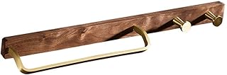 Uchwyt na ręcznik Nordic Black Walnut Ręcznik z 2 Hakami Złoty Space Aluminium Półka Przechowywania Ściana Pojedyncza Łopa Ręcznika Rack Rack Rack (Size : 55cm)