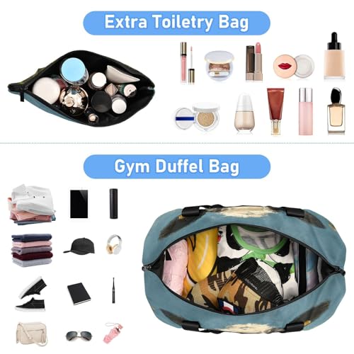 Cow Black White Travel Duffel Bag for Women Men Gym Bag with Shoe Compartment Wet Pocket Carry On Weekender Overnight Bags for Travel Weekend Getaway4