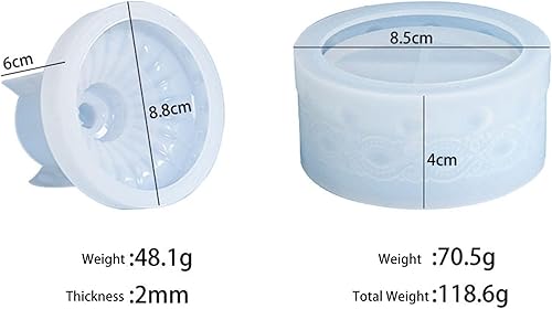 Miniatura 10 de Molde de tarro de resina de calabaza con tapa, molde de silicona para manualidades de bricolaje de resina epoxi, caja de joyería, contenedor de