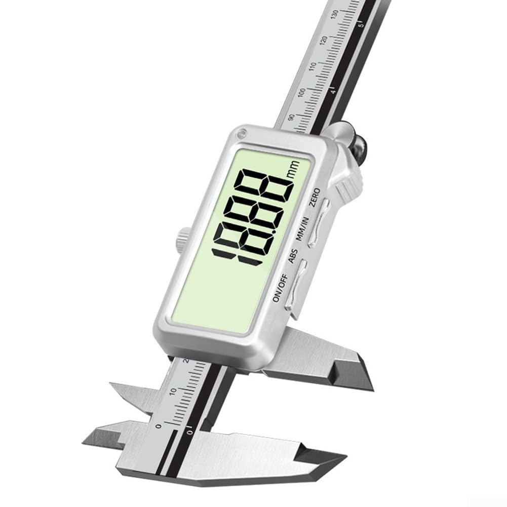 Wiederaufladbarer Digitaler Messschieber Edelstahl USB-C Großes Display 0 01mm Präzision Langlebig 150mm 200mm 300mm Industrie Messgerät für professionelle Anwendungen(F)