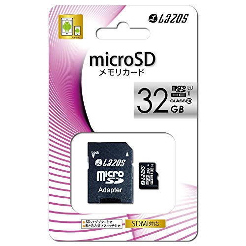 yLazosz 32GB microSDHC[J[h UHS-I CLASS10 ] ϋv ݋֎~XCb`t SDϊA_v^t ėp}CNSDJ[h L-32MS10-U1