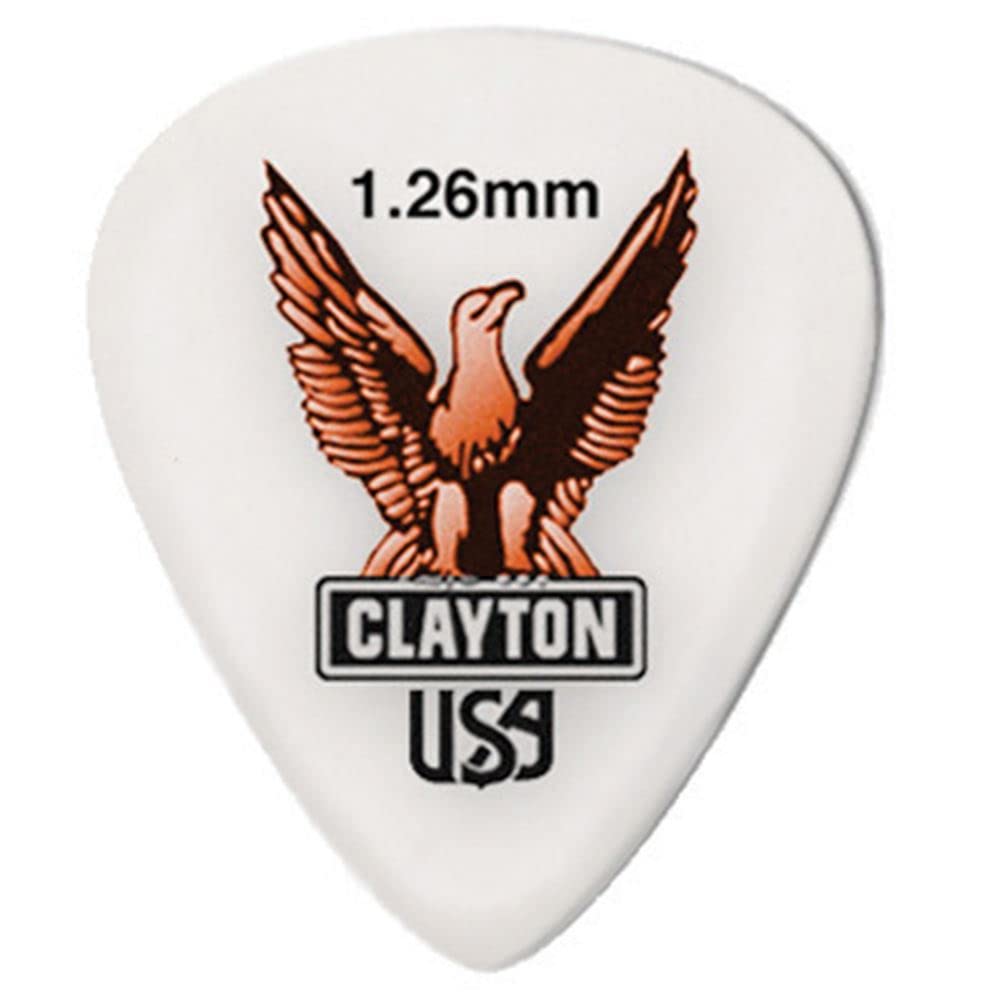 Clayton Acetal Polymer STANDARD Picks (12-pack) 1.26 mm white