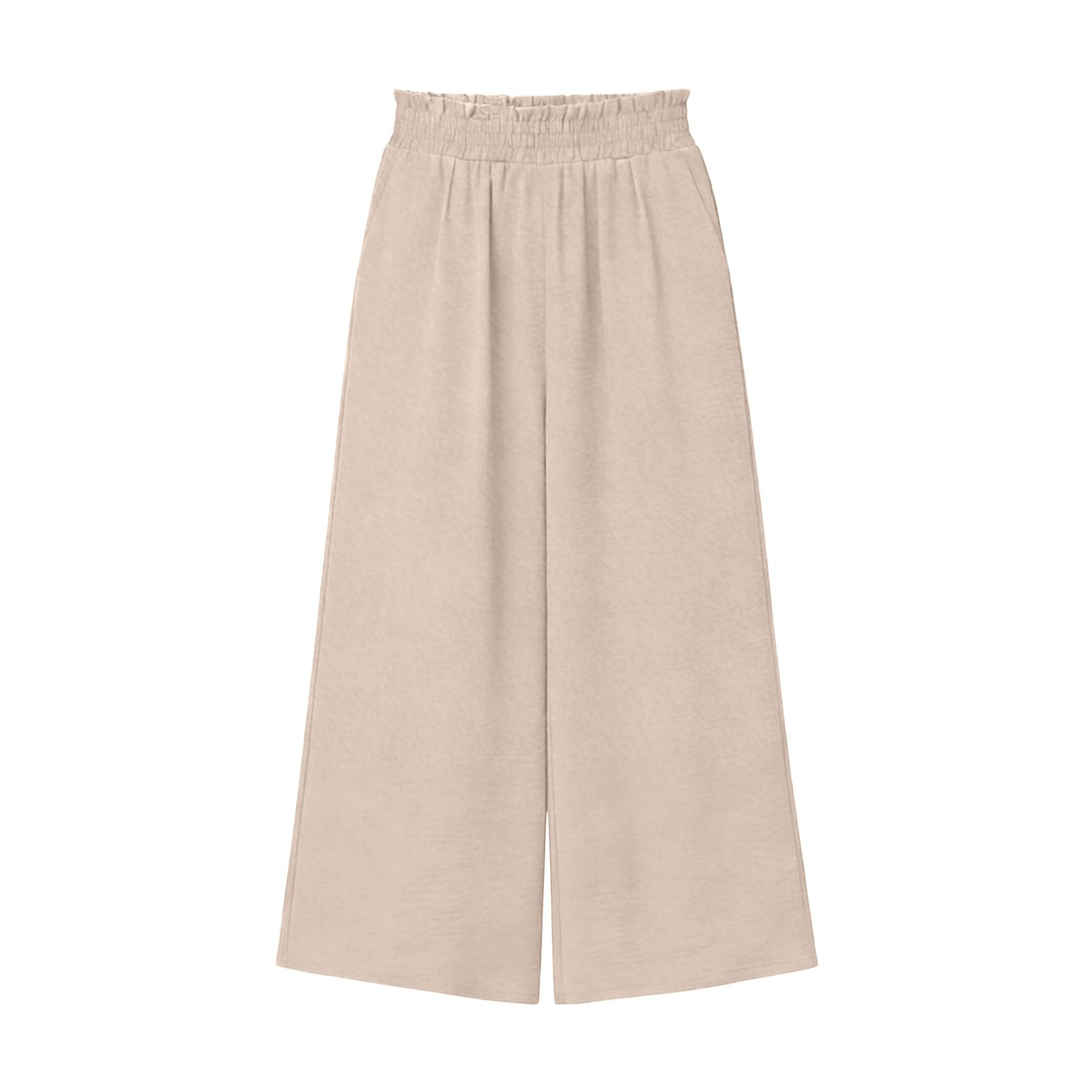 Pantalon 3/4 Femme Été Vetement Solde Taille Haute Chic et Elegant | Décontracté Pantacourt Élastiqué Coupe Ample Fluide et Légère Corsaire