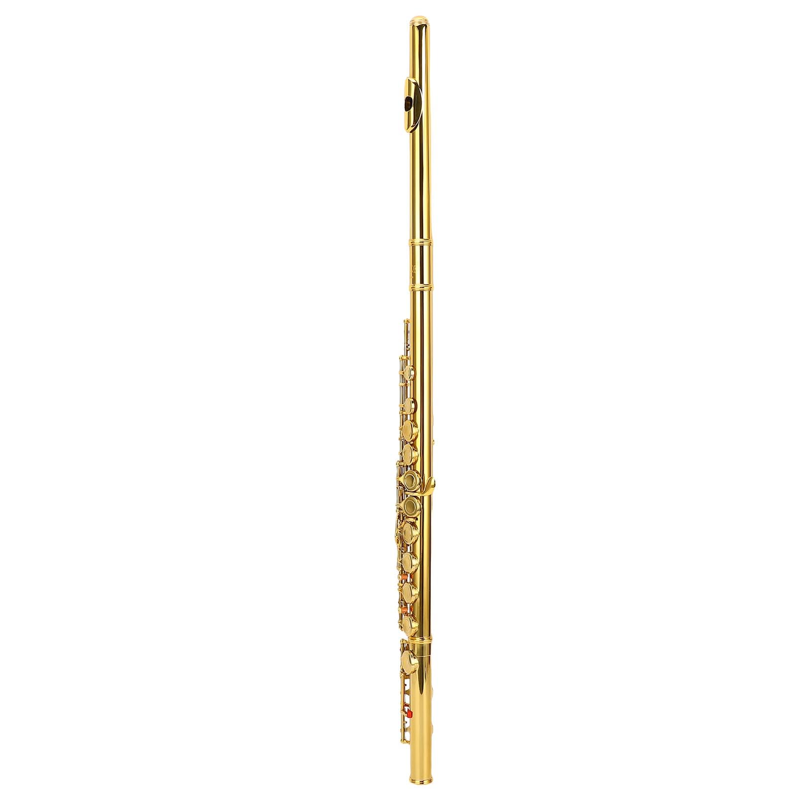 Flauta C de cuproníquel con 16 teclas y llave E dividida, orificio cerrado, ergonómica para principiantes, kit completo con estuche y accesorios, plateada