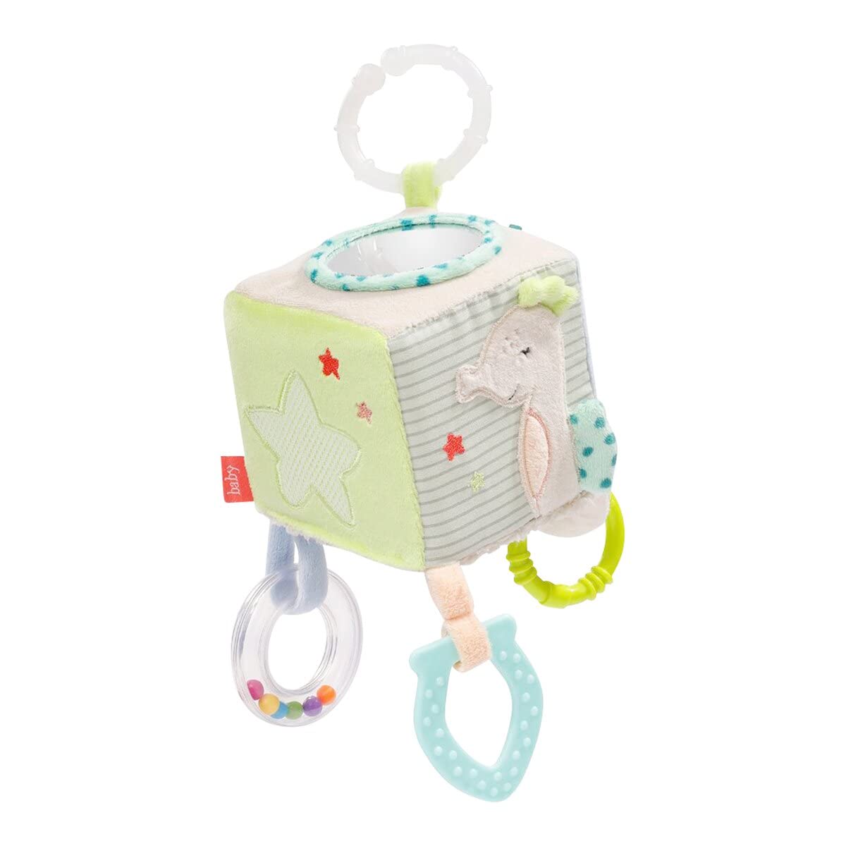 Fehn actividad motriz cubo mar niños, Cubo de actividades motrices para colgar en cochecitos, cunas y portabebés, cubo de actividades para bebés y niños a partir de 0 meses