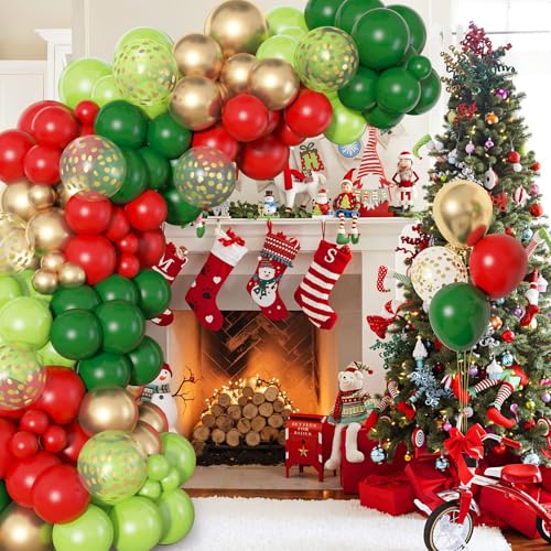 Image of Ouddy Party 129Pcs Dark Green Balloon Arch Garland Kit in 18 12 10 5 Inch | Different Sizes 6Pcs 18 inchHunter Emerald Green Latex Balloons for Birthday Christmas Jungle Safari Wedding Party Decorations