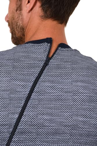 Men's Alzheimer's Clothing Nursing Jumpsuit Pajama Short Sleeve with Zipper at Back and Leg4