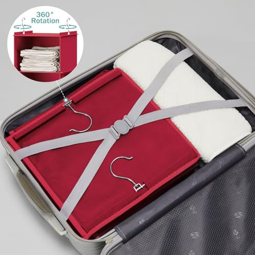 Image of YOUDENOVA Hanging Closet Organizer and Storage, 6-Shelf, Dark Red