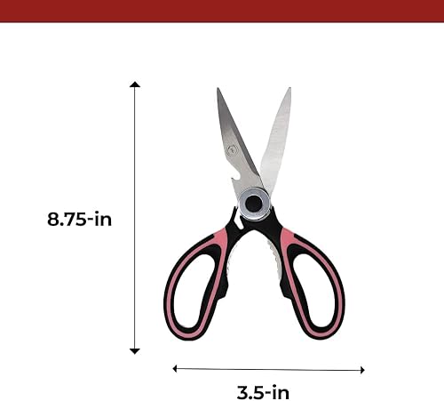 Miniatura 8 de VERSAINSECT en Scissors - Tijeras de cocina de acero inoxidable ultra afiladas | Tijeras de cocina multifunción para pollo, pescado, carne, verduras