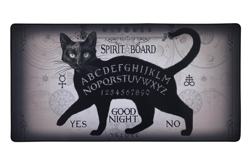 Konix Alchemy Gaming-Mauspad XXL 90 x 46 cm - rutschfeste Mikrofaser-Oberfläche - Gummi - Ouija-Board-Motiv - Schwarz