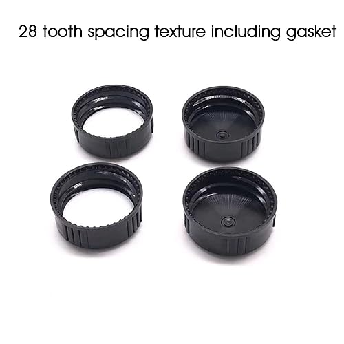 Miniatura 6 de MEETOOT 12 tapas de resina fenólica de 28 hilos de 1102in tapas de rosca de polietileno negras para productos químicos diarios alimentos cosméticos