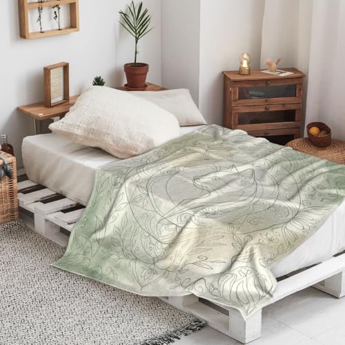 Jeté de lit chat bohème 152x203 cm : couverture pelucheuse et décorative - 5