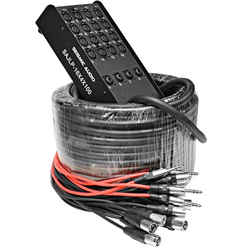 Seismic Audio - XLR Low Profile Snake Cable with 4 TRS Returns - Circuit Board Snake for Recording, Stage, Studio PA DJ use (100 Feet - 16 Channel - 4 TRS)