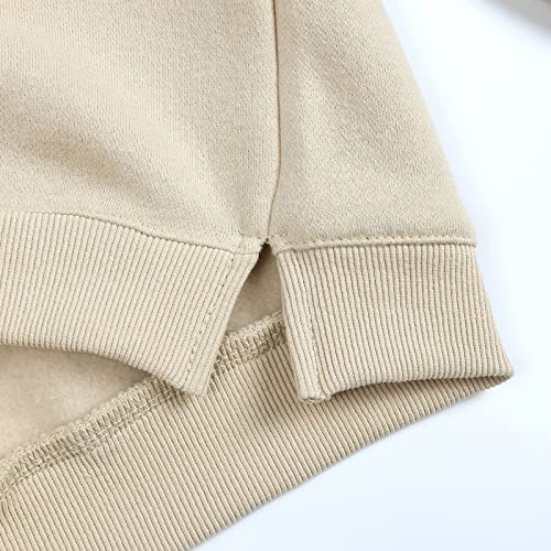 Generic Baby Boys Girls Fleece Sweatshirt Crewneck Solid Cotton Pullover Newborn Infant Warm Basic Sweatshirt Fall Winter Top4