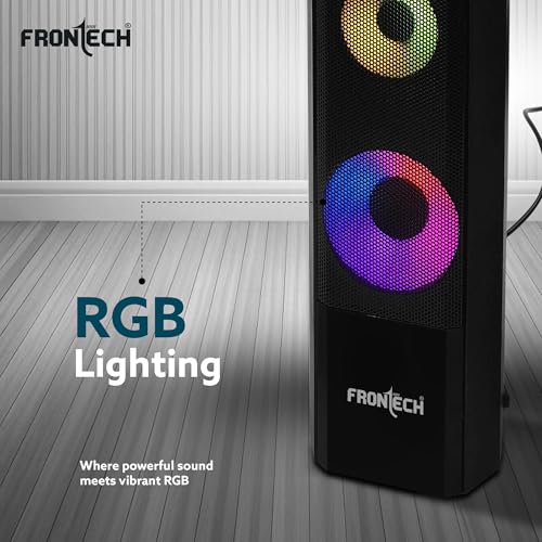 Image of FRONTECH 2.0 Channel Multimedia Speaker, 12W, USB Powered, AUX /USB, RGB Lighting, Detachable Soundbar (SPK-0012)
