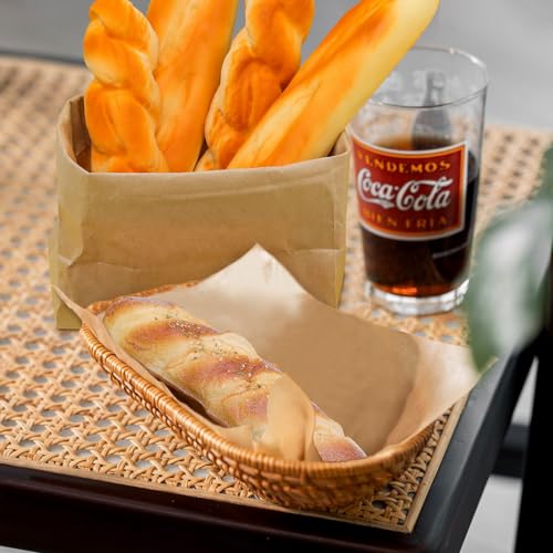 Meiwlong 5 Pieces Fake Bread Set,Realistic Artificial Bread Fake Baguette Bread Loaf Loaves of Bread for Food Props Display Home Kitchen Bakery Restaurant Decoration