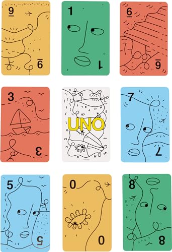 Mattel Games UNO Artiste Shantell Martin Kartenspiel für Kinder, Erwachsene und Familiennacht, Sammeldeck mit Grafik und Kunst von Shantell Martin, Mehrfarbig – Bild 5