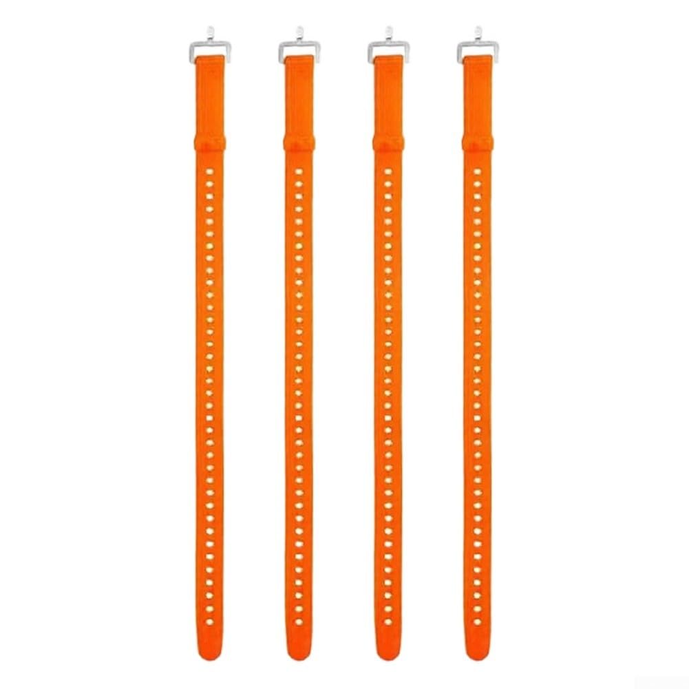 Verstellbare Gummigurte für Schnallen, robustes Zurrwerkzeug, für Ladung, Rohre und LKW, wetterfeste, elastische Spanngurte, 4 Stück (30 cm/45 cm x 2,5 cm) (45 x 2,5 cm, Orange)