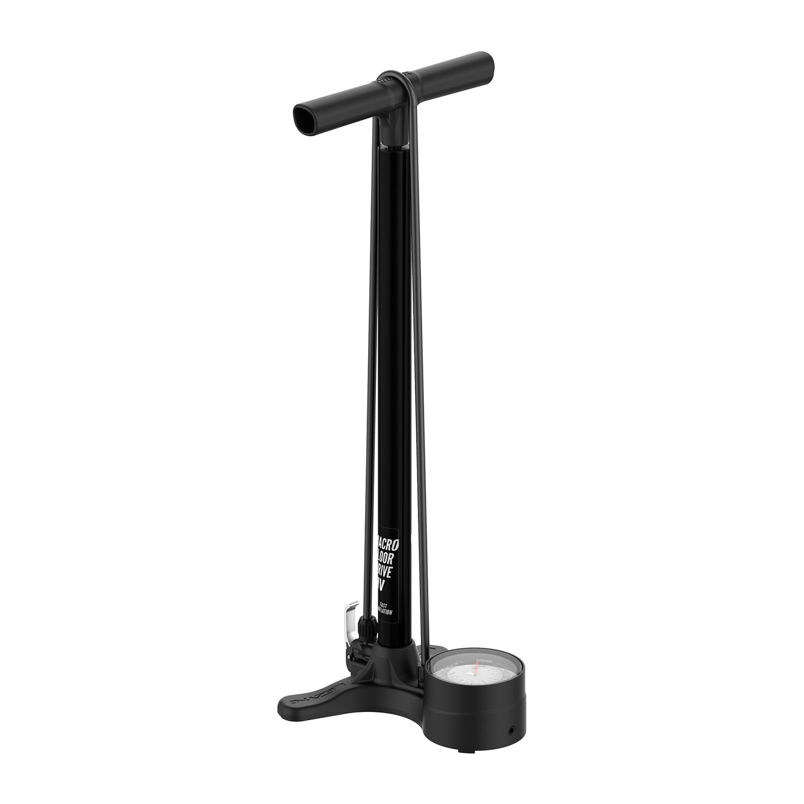 Macro HV Floor Drive High Volume Bicycle Pump | 3.5" Analog Gauge, Durable 100 PSI Tire Air Pump for Mountain/Gravel Bike, ABS Flip Chuck & Dual Valve Pump Head Options