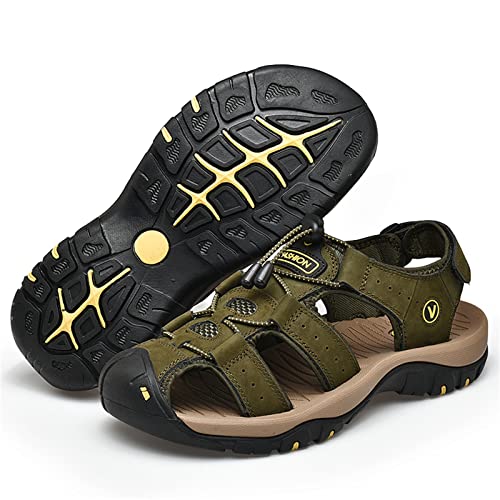 Men's sports sandals Outdoor hiking sandals Closed toe leather sports walking casual sandals Water shoes4