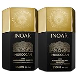 Inoar Moroccan Keratin Smoothing Treatment Set, Deep Cleansing Shampoo & Smoothing Treatment with White Clay & Cocoa Oil, 8.4 fl oz Each
