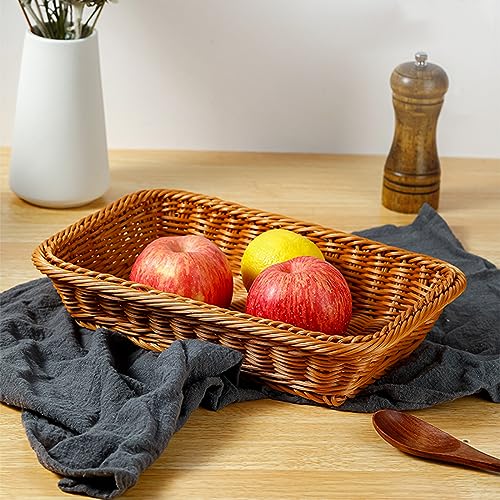 Cestas de mimbre de imitación lavables para cocina y alimentos pack de 4 piezas 5