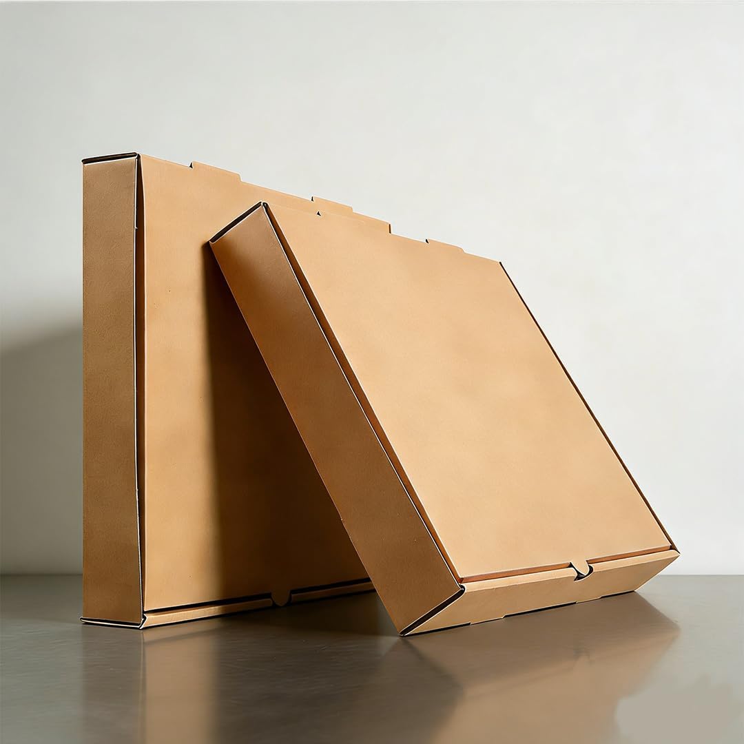 3pcs Kraft Pizza Boxes Pizza 13 X 13 Inches Box Takeout Containers Packing Boxes for Homemade Pizzas Cake Cookies Crafts