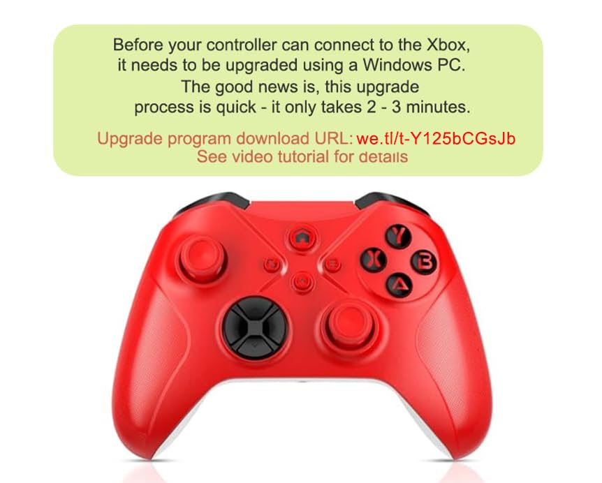Image of Nonbliep Wireless for Xbox Controller, Gaming Controller for Xbox One S /X /Xbox Series X /S /iOS /Android /PC, with Multi Touch Pad /Turbo /Dual Vibration /3.5mm Audio Jack Red Need to Upgrade