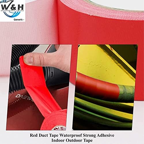 Waterproof Red Gaffer 50Mm X 50M Roll Duct Tape For Multi-Uses,Strong Gaffer Tape Indoor And Outdoor Use, Thick Tape Patch And Seal Tape Pack of 1