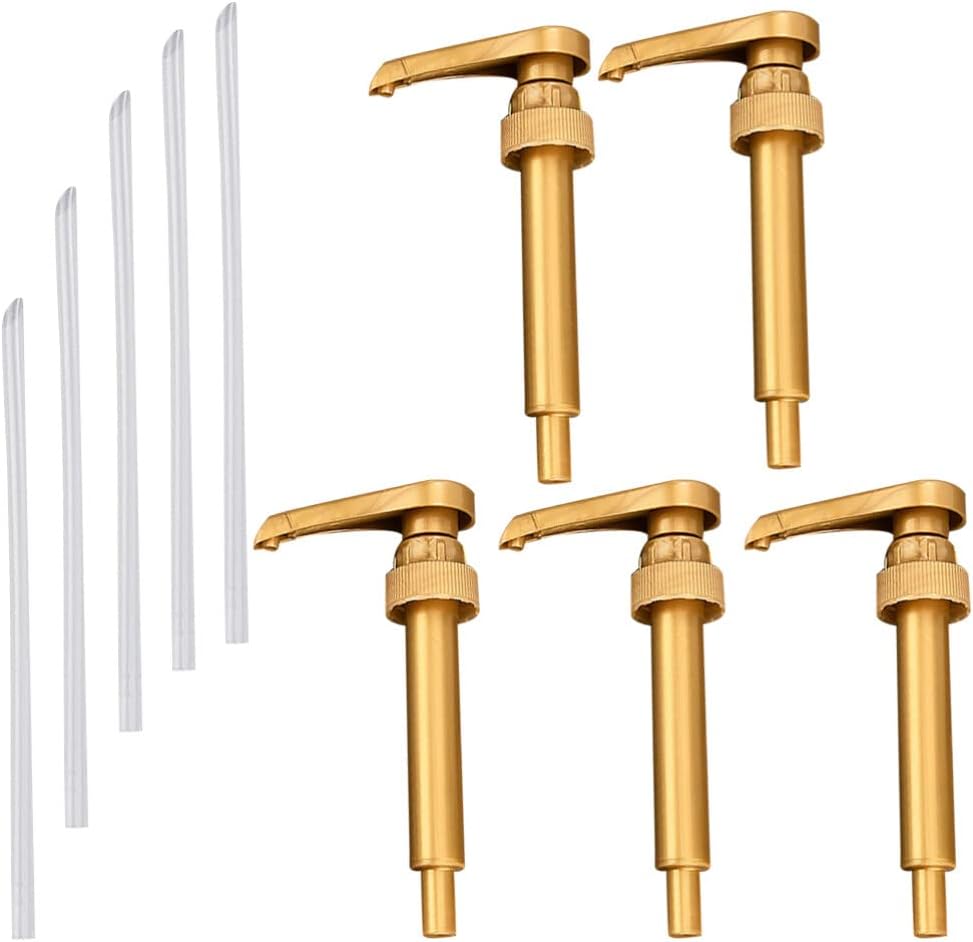 HEMOTON Syrup Bottle Pumps 5pcs Syrup Pumps Coffee Syrup