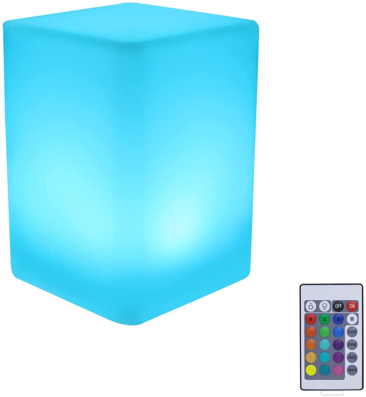 Zhonghua LED Cube Mood Night Light Rechargeable Bedside Lamp 16 Color Change Lights 10x10x10CM