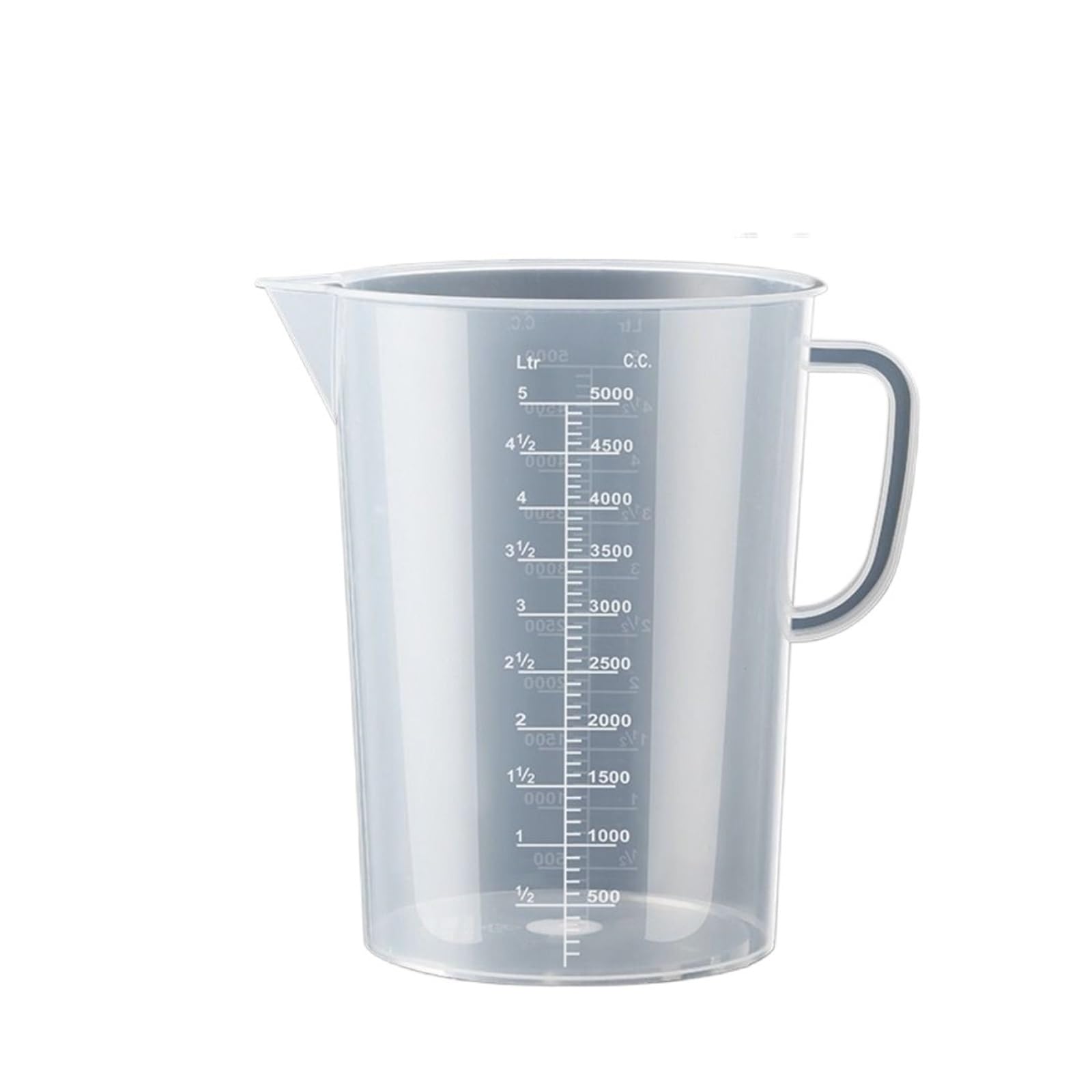 Graduierter Messbecher aus mit großem Fassungsvermögen und Deckel – transparenter Rührbecher for den Einsatz in Küche und Labor(5000ml)