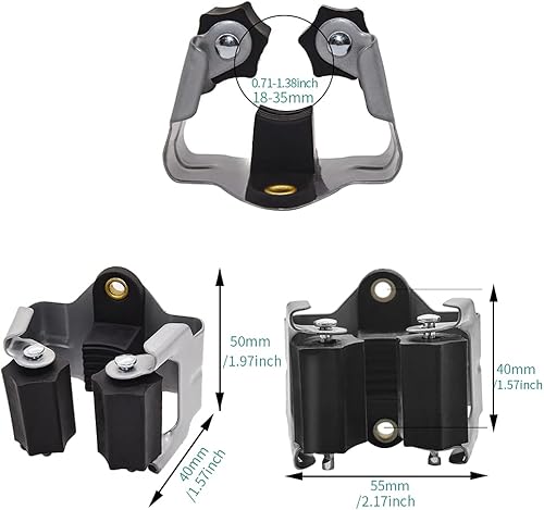 Miniatura 4 de 3-H Soporte de pared para fregona y escoba, soporte de pared para escoba, paquete de 10 unidades, soporte para escobas para garaje, jardín,