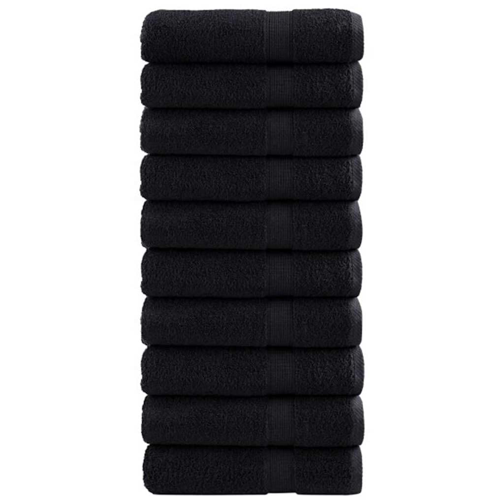 vidaXL Toalla de Invitado SOLUND 25 pcs Negro 100 x 150 cm 550 gsm, Juego de Toallas de Algodón Modernas, Toallas Rectangulares, Suaves, Resistentes, para Huéspedes, Decorativas