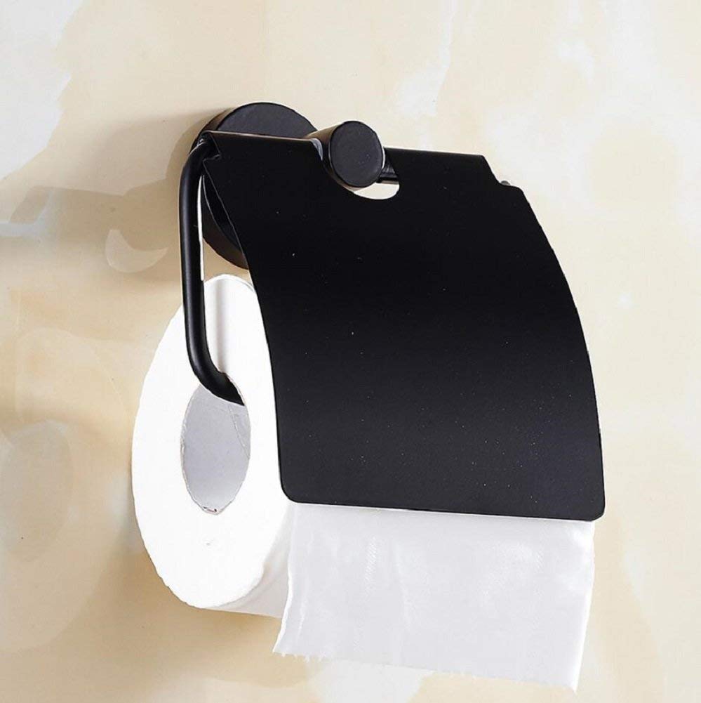 Support de papier rouleau noir installé au mur anti-rouille pour la cuisine