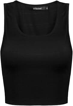 Women's Stretchy Crop Tank Top - Scoop Neck Racerback Casual Sports Top