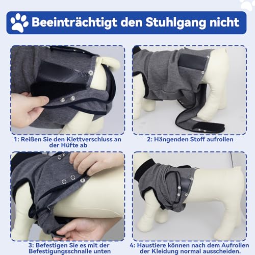 Hundebody Nach Op, Atmungsaktiv Wundschutzanzüge für Hunde,Hund Kastration Hündin Rüde Body für Hunde Nach Op,Erholungsanzug Hunde Mit Klettverschluss,Hunde Einteiler für Hunde Kegel-Alternativen