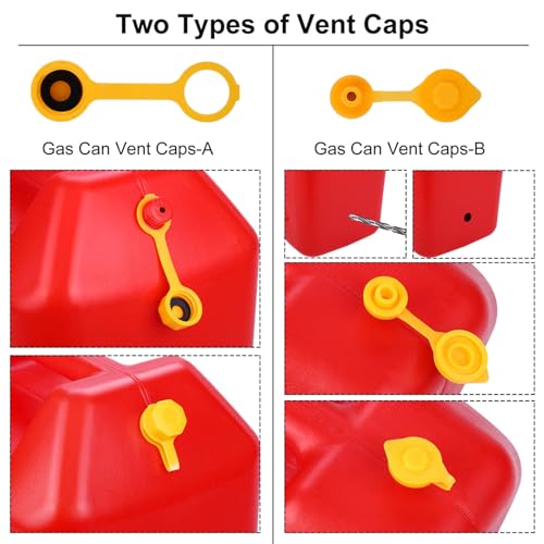 Gas Can Spout Replacement,Fuel Can Spout,Gas Tank Nozzle,Gas Can Nozzle,(3Kit-Yellow) with 3 Coarse Thread Caps & 3 Fine Thread Caps,Flexible Pour Nozzle Suitable,Built in Sealing Ring Prevent Leakage - Thumbnail 4